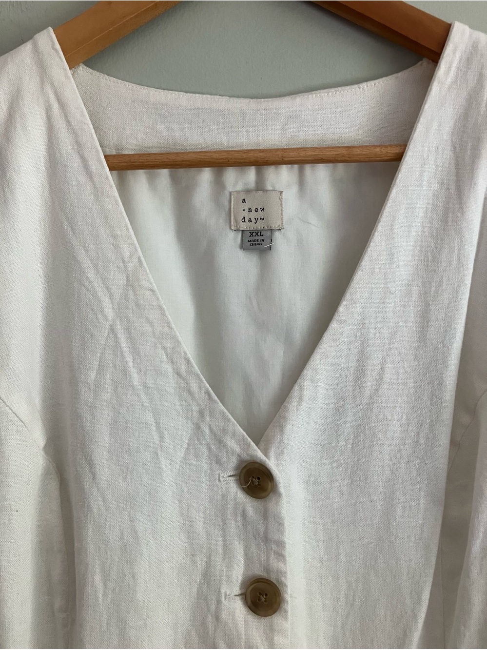 A NEW DAY White Linen Blend Minimalistic Light Weight Vest XXL - Picture 4 of 11